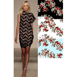 Памук черен с цветя Dolce&Gabbana
