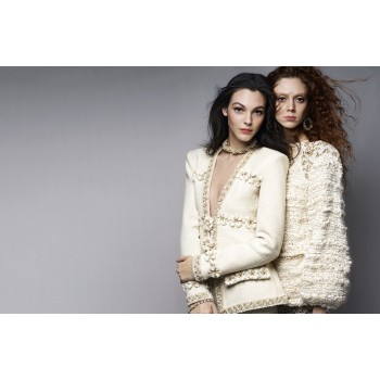 Букле Chanel бежово с лурекс