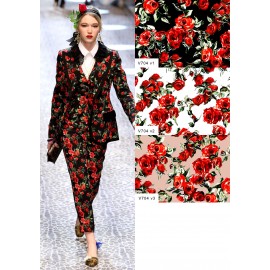 Коприна Dolce&Gabbana ситни рози бял фон