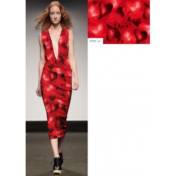 Коприна Valentino червени сърца