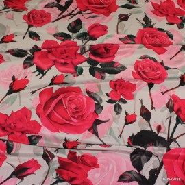 Креп коприна Dolce&Gabbana цикламени рози