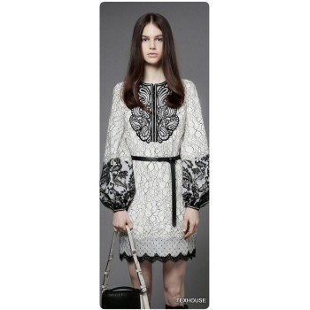Дантела Valentino бяло-черна