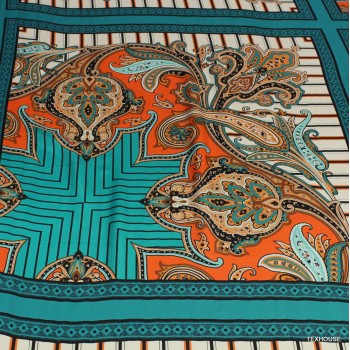 Коприна Etro кашмирена шарка тюркоаз